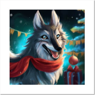 Cute Alpha Wolf Drawing Posters and Art